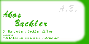 akos backler business card